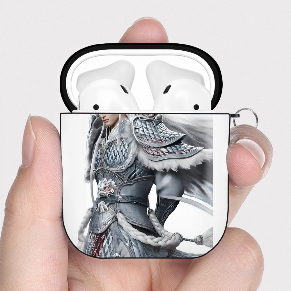 （画像用） Ne Zha 2 ナタ 魔童の大暴れ AirPods 第2世代保護ケース ハードシェル ブラック 耐衝撃・防指紋・カラビナ付き