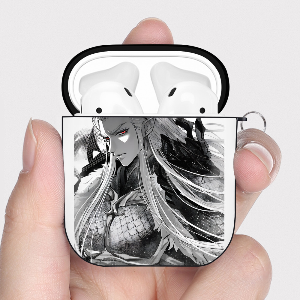 （画像用） Ne Zha 2 ナタ 魔童の大暴れ AirPods 第2世代保護ケース ハードシェル ブラック 耐衝撃・防指紋・カラビナ付き