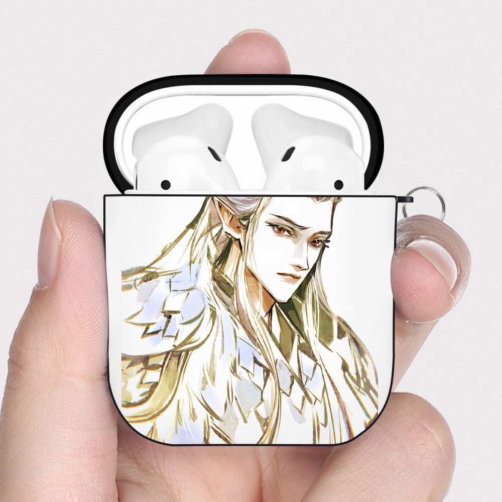 （画像用） Ne Zha 2 ナタ 魔童の大暴れ AirPods 第2世代保護ケース ハードシェル ブラック 耐衝撃・防指紋・カラビナ付き
