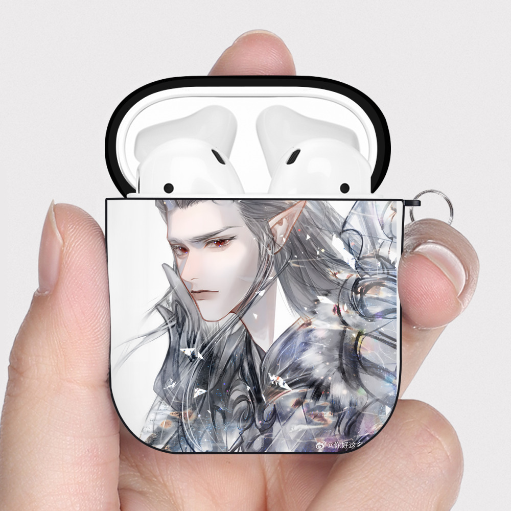 （画像用） Ne Zha 2 ナタ 魔童の大暴れ AirPods 第2世代保護ケース ハードシェル ブラック 耐衝撃・防指紋・カラビナ付き