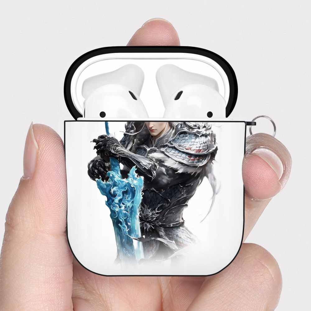 （画像用） Ne Zha 2 ナタ 魔童の大暴れ AirPods 第2世代保護ケース ハードシェル ブラック 耐衝撃・防指紋・カラビナ付き