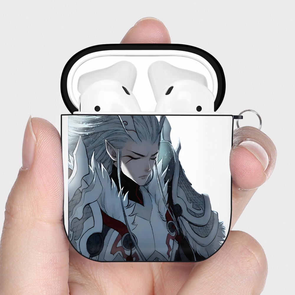 （画像用） Ne Zha 2 ナタ 魔童の大暴れ AirPods 第2世代保護ケース ハードシェル ブラック 耐衝撃・防指紋・カラビナ付き