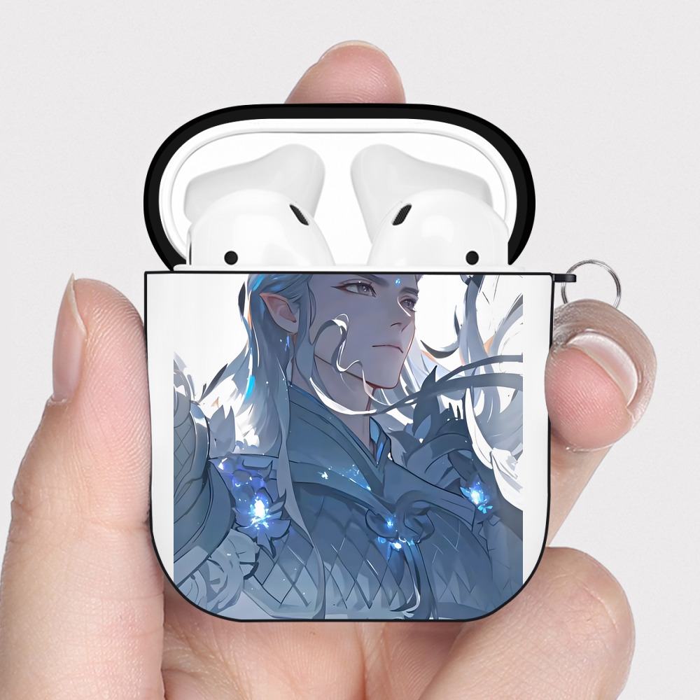 （画像用） Ne Zha 2 ナタ 魔童の大暴れ AirPods 第2世代保護ケース ハードシェル ブラック 耐衝撃・防指紋・カラビナ付き