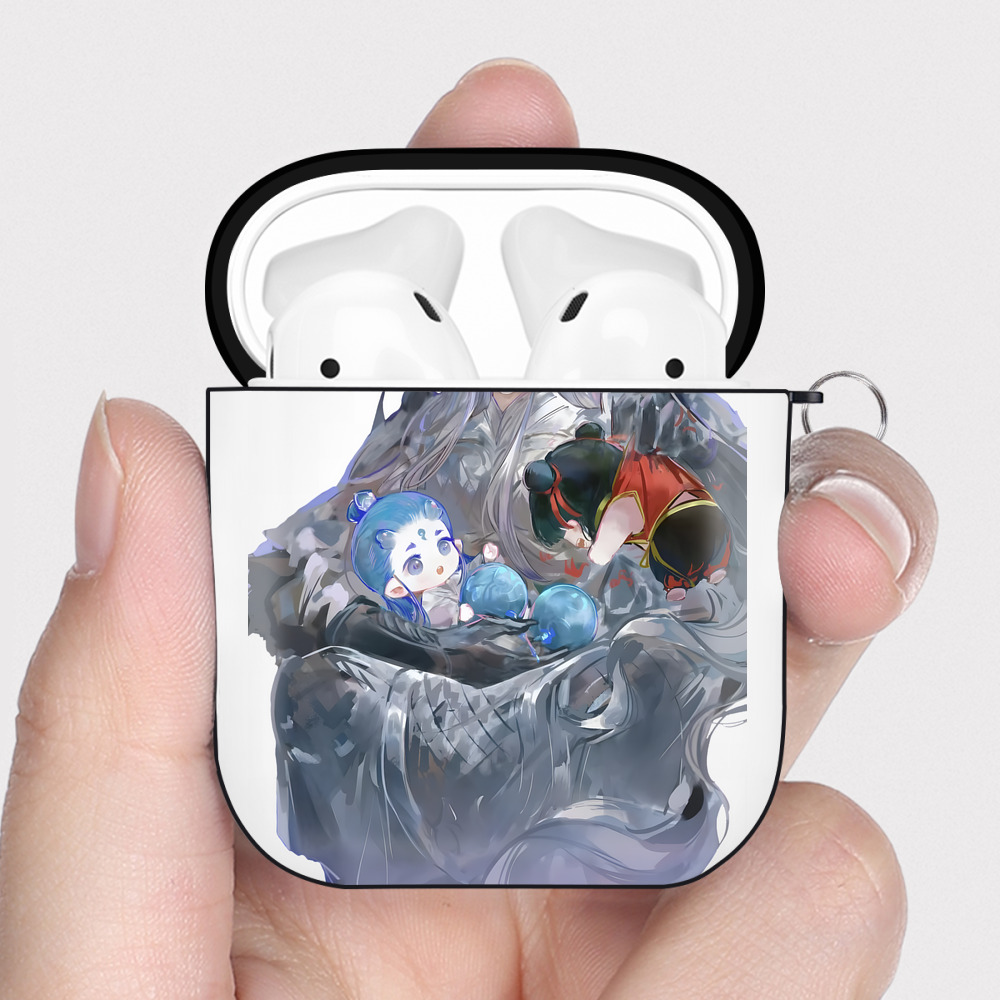 （画像用） Ne Zha 2 ナタ 魔童の大暴れ AirPods 第2世代保護ケース ハードシェル ブラック 耐衝撃・防指紋・カラビナ付き