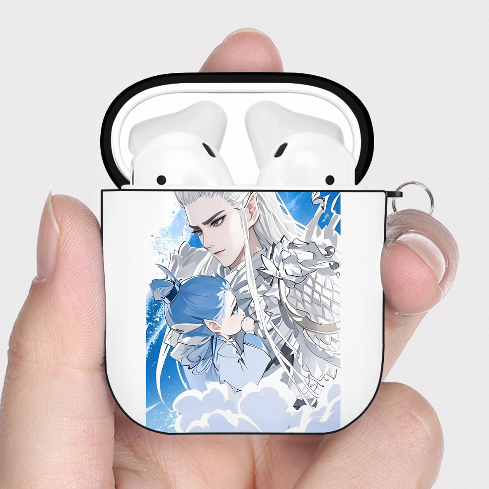 （画像用） Ne Zha 2 ナタ 魔童の大暴れ AirPods 第2世代保護ケース ハードシェル ブラック 耐衝撃・防指紋・カラビナ付き