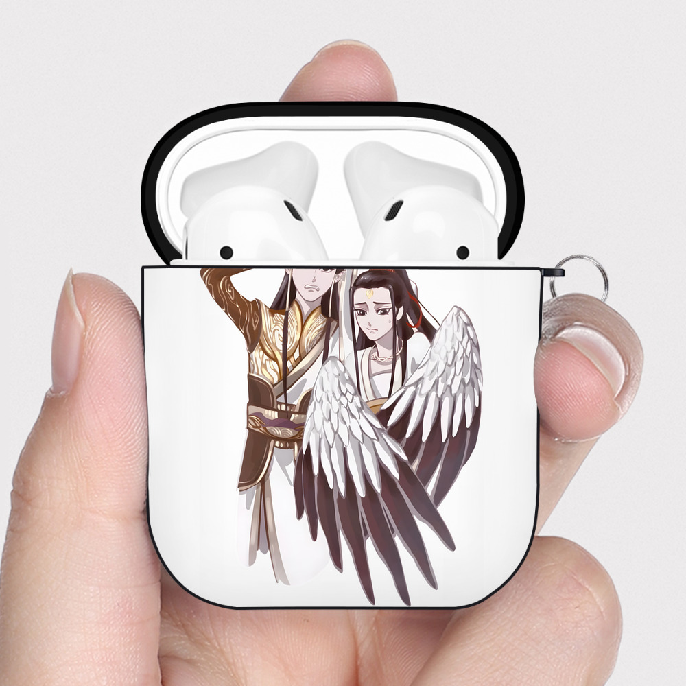 （画像用） Ne Zha 2 ナタ 魔童の大暴れ AirPods 第2世代保護ケース ハードシェル ブラック 耐衝撃・防指紋・カラビナ付き