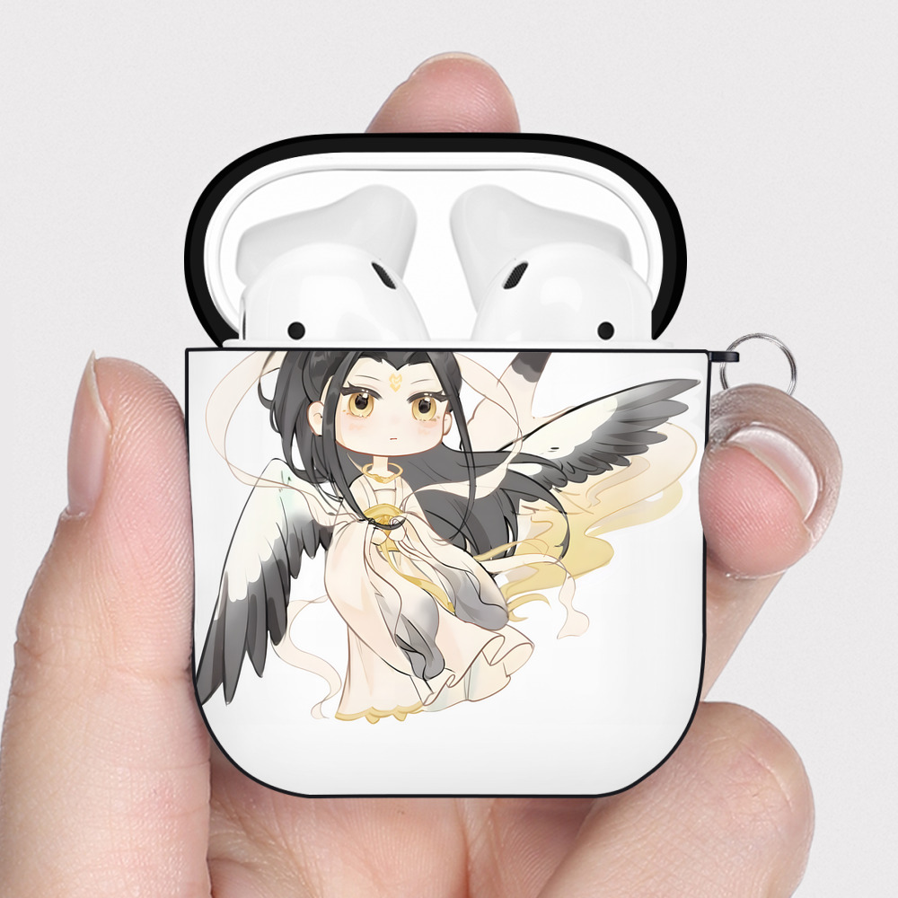 （画像用） Ne Zha 2 ナタ 魔童の大暴れ AirPods 第2世代保護ケース ハードシェル ブラック 耐衝撃・防指紋・カラビナ付き