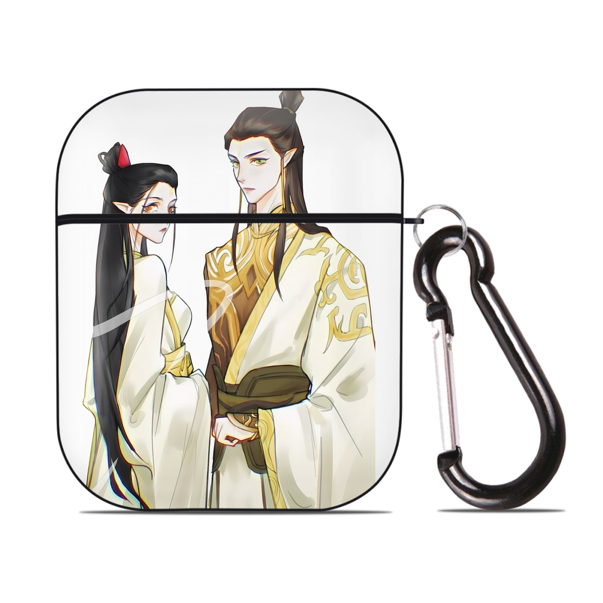 （画像用） Ne Zha 2 ナタ 魔童の大暴れ AirPods 第2世代保護ケース ハードシェル ブラック 耐衝撃・防指紋・カラビナ付き