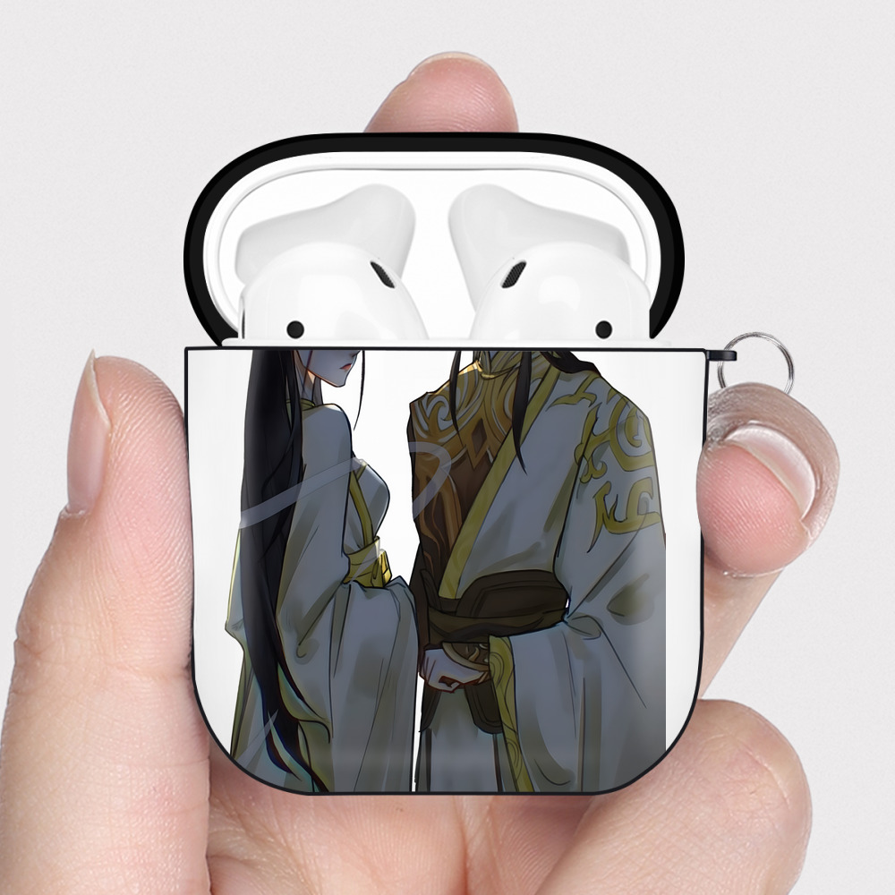 （画像用） Ne Zha 2 ナタ 魔童の大暴れ AirPods 第2世代保護ケース ハードシェル ブラック 耐衝撃・防指紋・カラビナ付き