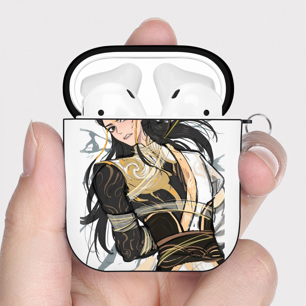 （画像用） Ne Zha 2 ナタ 魔童の大暴れ AirPods 第2世代保護ケース ハードシェル ブラック 耐衝撃・防指紋・カラビナ付き
