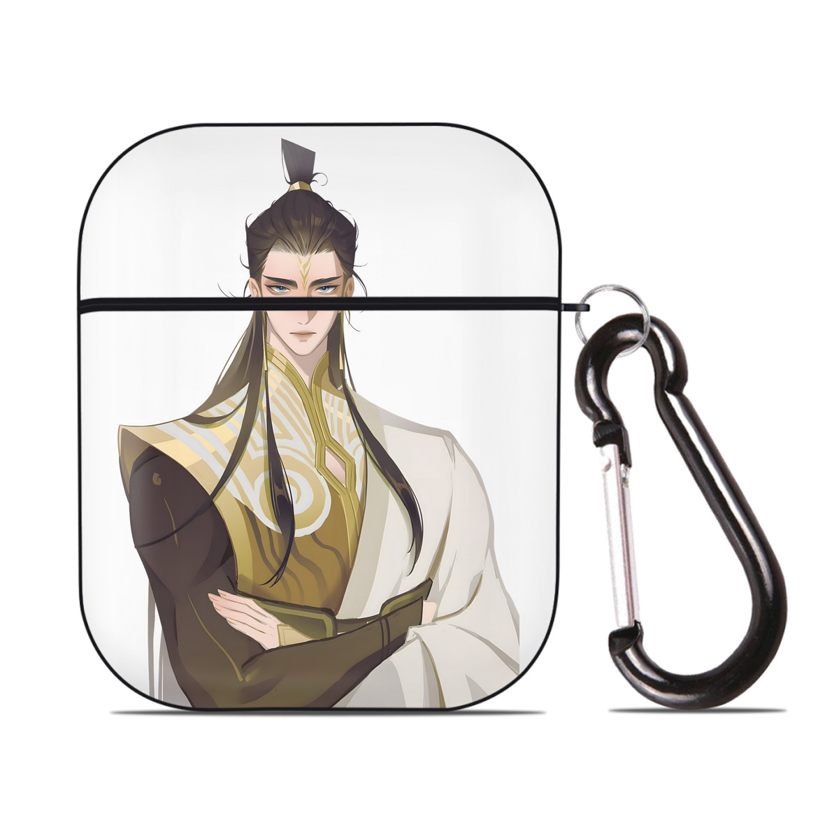 （画像用） Ne Zha 2 ナタ 魔童の大暴れ AirPods 第2世代保護ケース ハードシェル ブラック 耐衝撃・防指紋・カラビナ付き