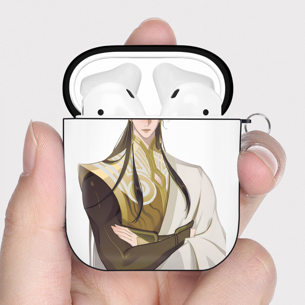 （画像用） Ne Zha 2 ナタ 魔童の大暴れ AirPods 第2世代保護ケース ハードシェル ブラック 耐衝撃・防指紋・カラビナ付き