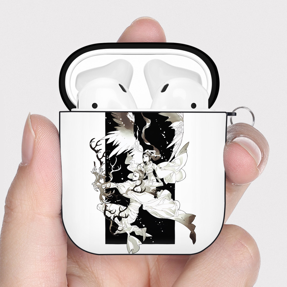 （画像用） Ne Zha 2 ナタ 魔童の大暴れ AirPods 第2世代保護ケース ハードシェル ブラック 耐衝撃・防指紋・カラビナ付き