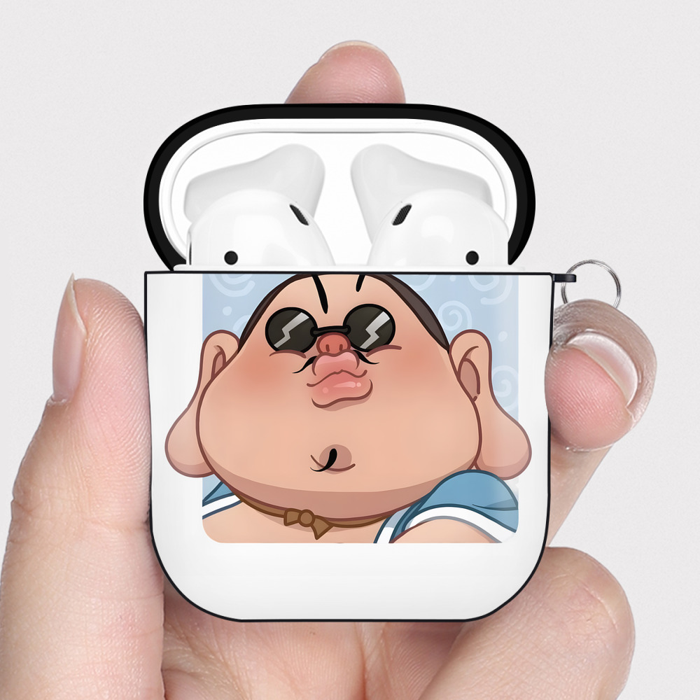 （画像用） Ne Zha 2 ナタ 魔童の大暴れ AirPods 第2世代保護ケース ハードシェル ブラック 耐衝撃・防指紋・カラビナ付き