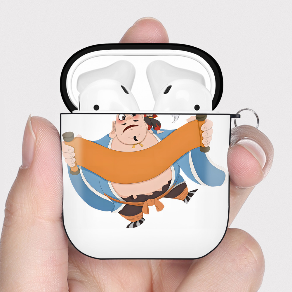 （画像用） Ne Zha 2 ナタ 魔童の大暴れ AirPods 第2世代保護ケース ハードシェル ブラック 耐衝撃・防指紋・カラビナ付き