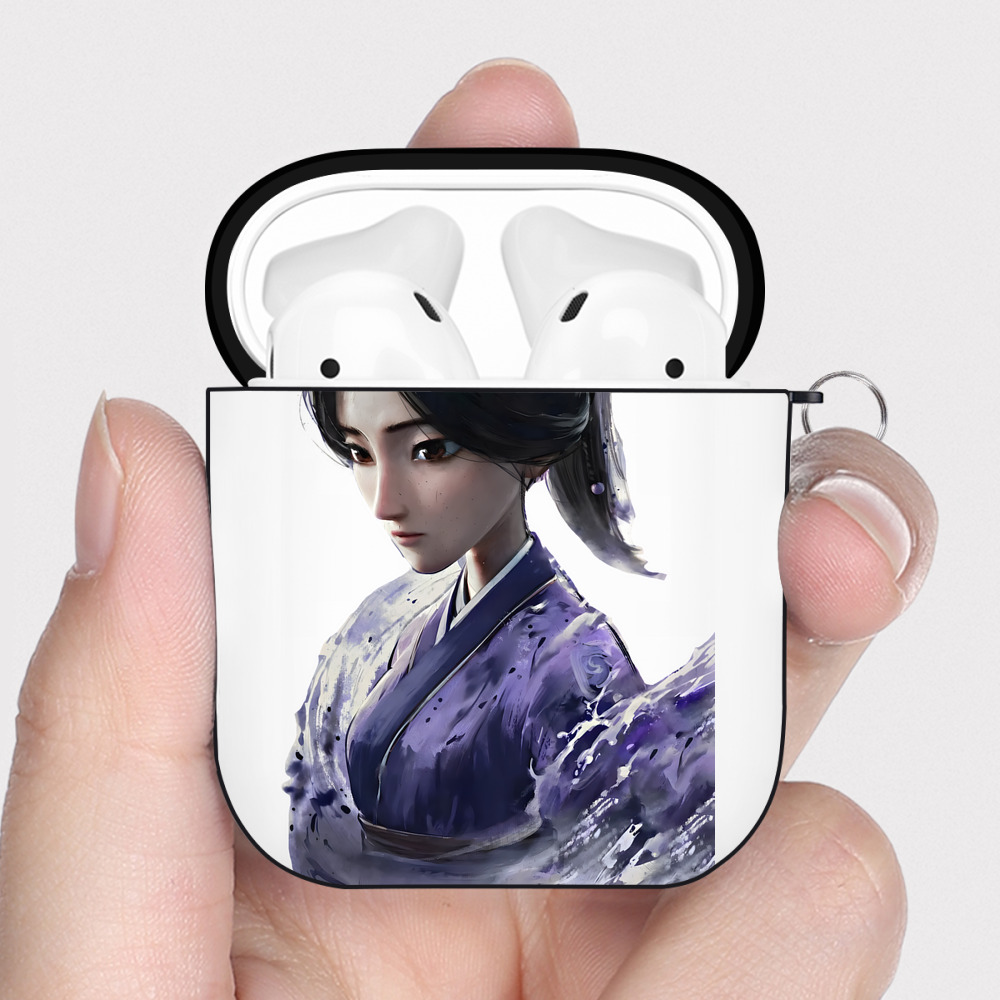 （画像用） Ne Zha 2 ナタ 魔童の大暴れ AirPods 第2世代保護ケース ハードシェル ブラック 耐衝撃・防指紋・カラビナ付き