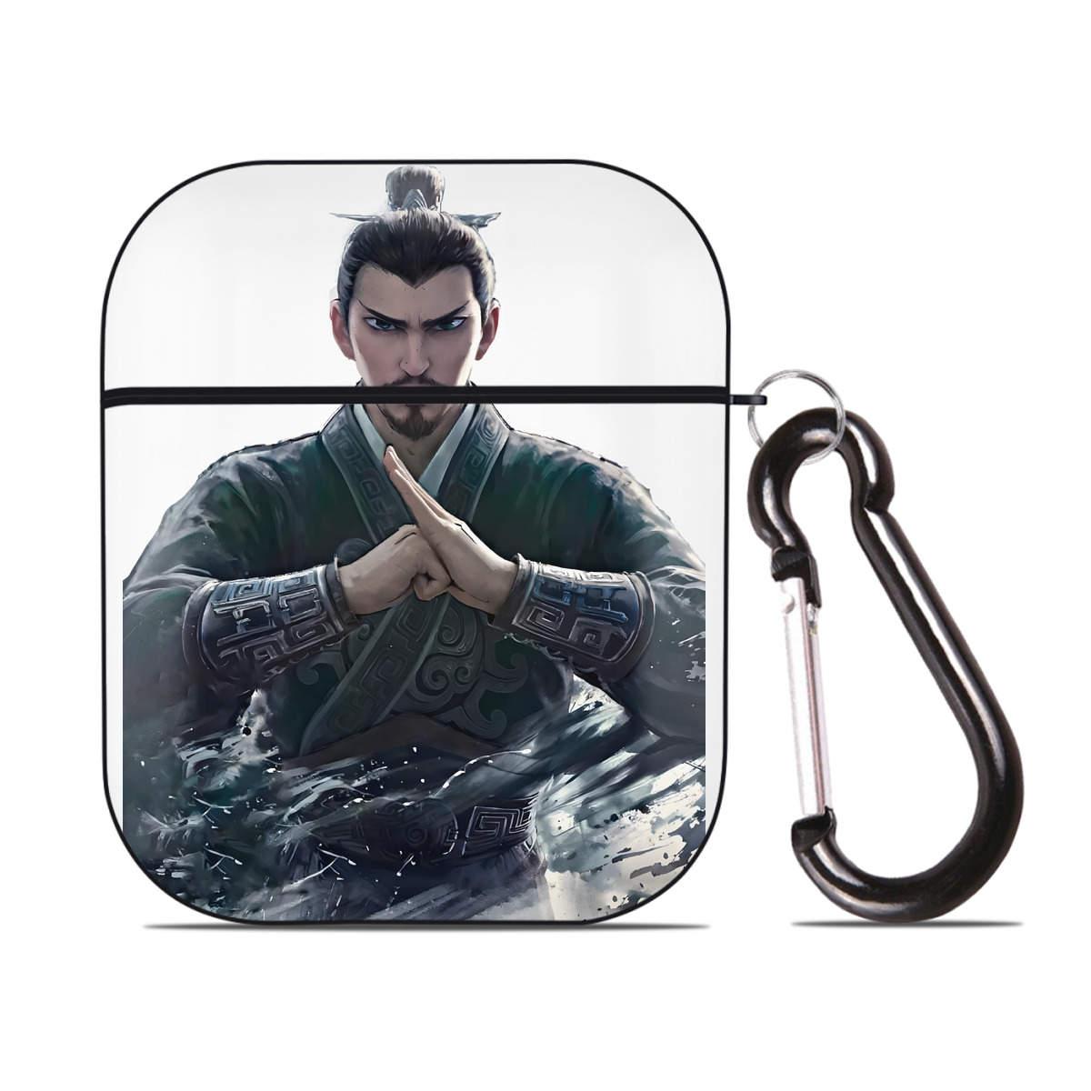 （画像用） Ne Zha 2 ナタ 魔童の大暴れ AirPods 第2世代保護ケース ハードシェル ブラック 耐衝撃・防指紋・カラビナ付き