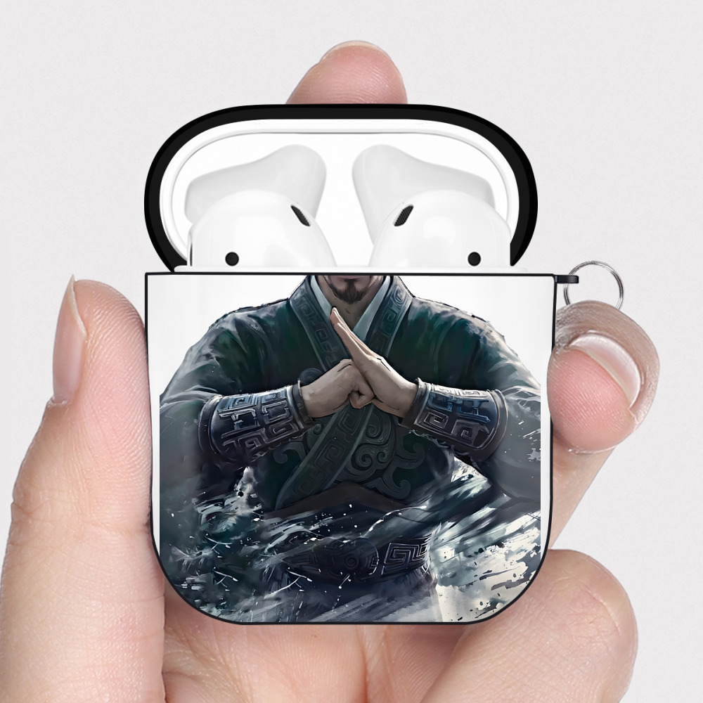 （画像用） Ne Zha 2 ナタ 魔童の大暴れ AirPods 第2世代保護ケース ハードシェル ブラック 耐衝撃・防指紋・カラビナ付き