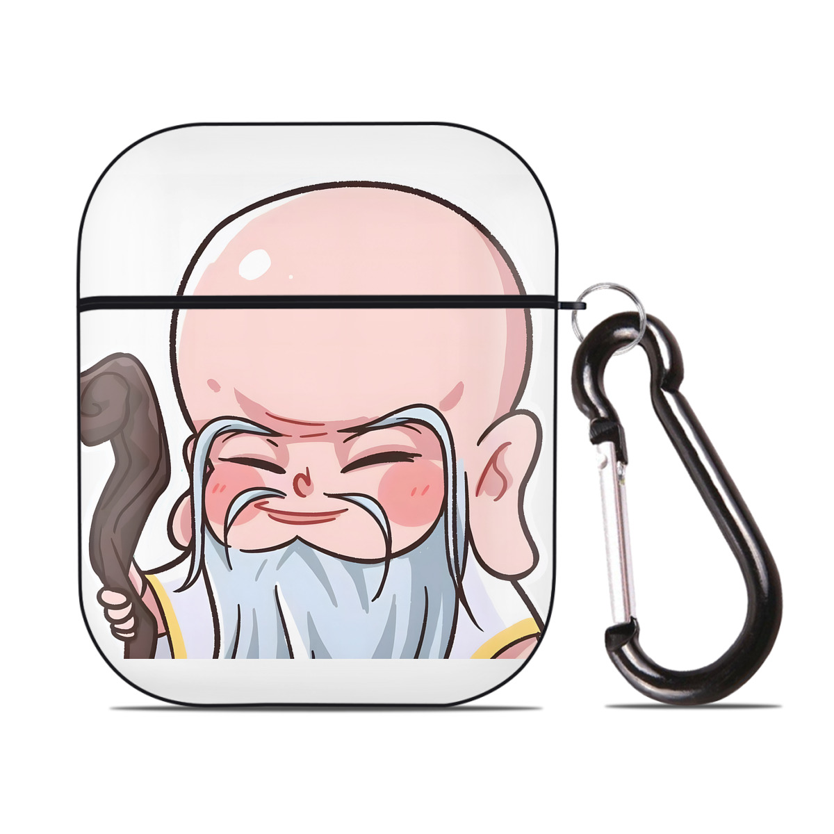 （画像用） Ne Zha 2 ナタ 魔童の大暴れ AirPods 第2世代保護ケース ハードシェル ブラック 耐衝撃・防指紋・カラビナ付き