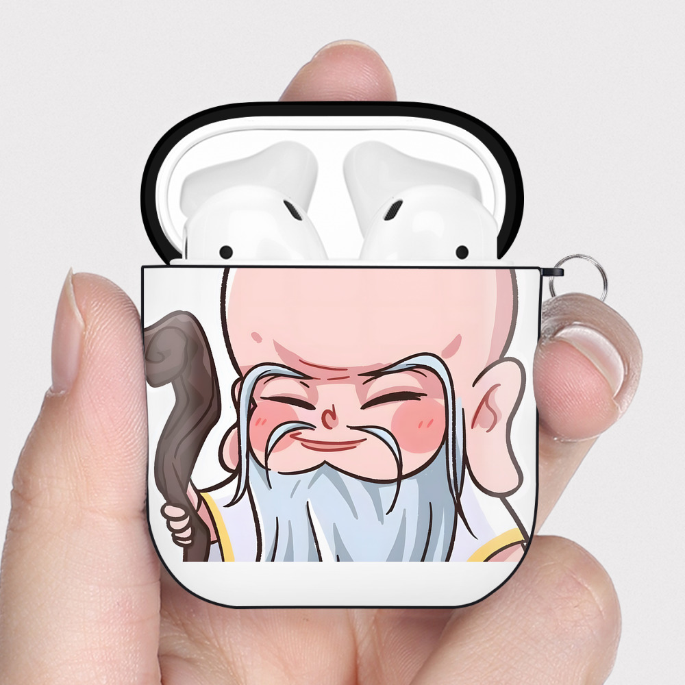 （画像用） Ne Zha 2 ナタ 魔童の大暴れ AirPods 第2世代保護ケース ハードシェル ブラック 耐衝撃・防指紋・カラビナ付き