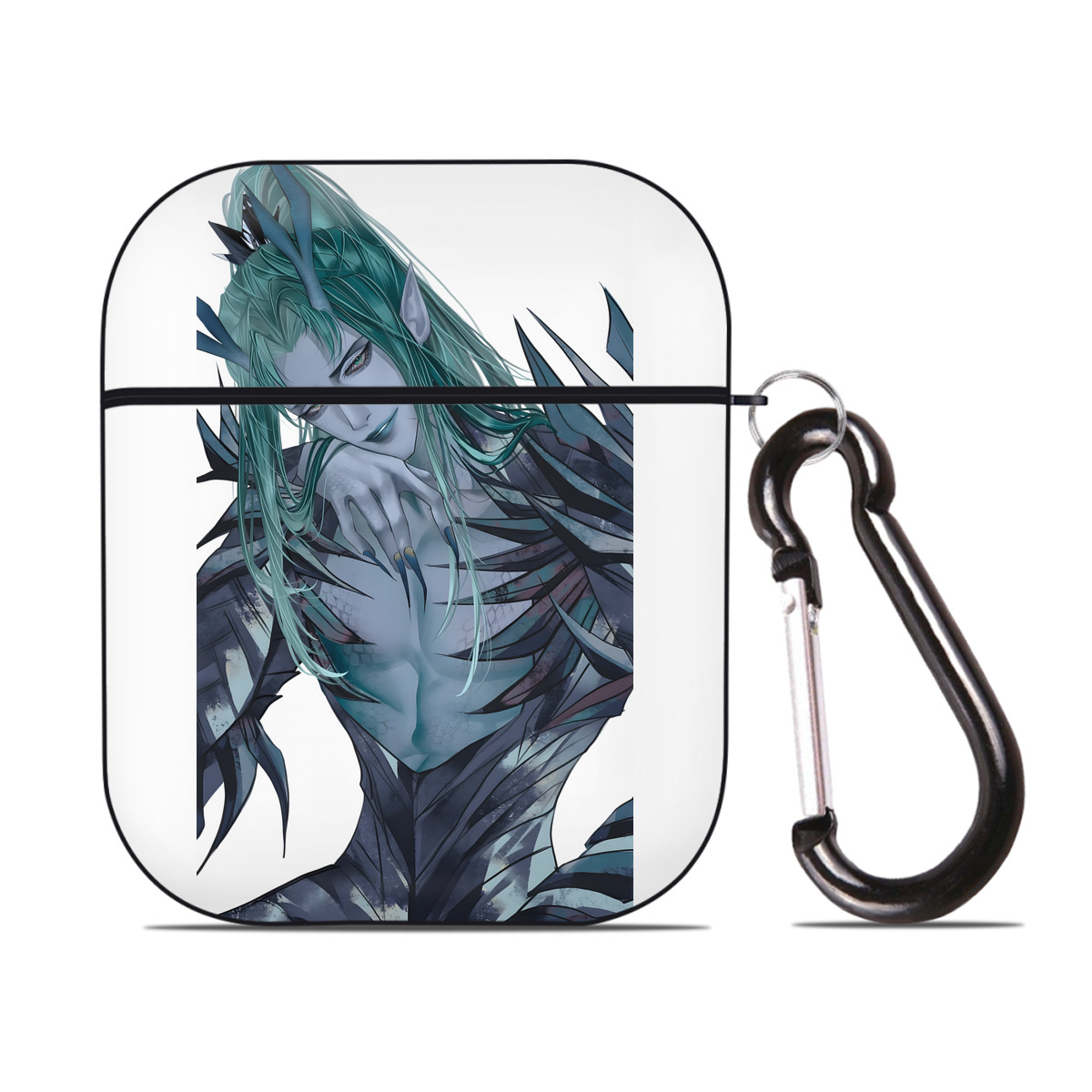 （画像用） Ne Zha 2 ナタ 魔童の大暴れ AirPods 第2世代保護ケース ハードシェル ブラック 耐衝撃・防指紋・カラビナ付き