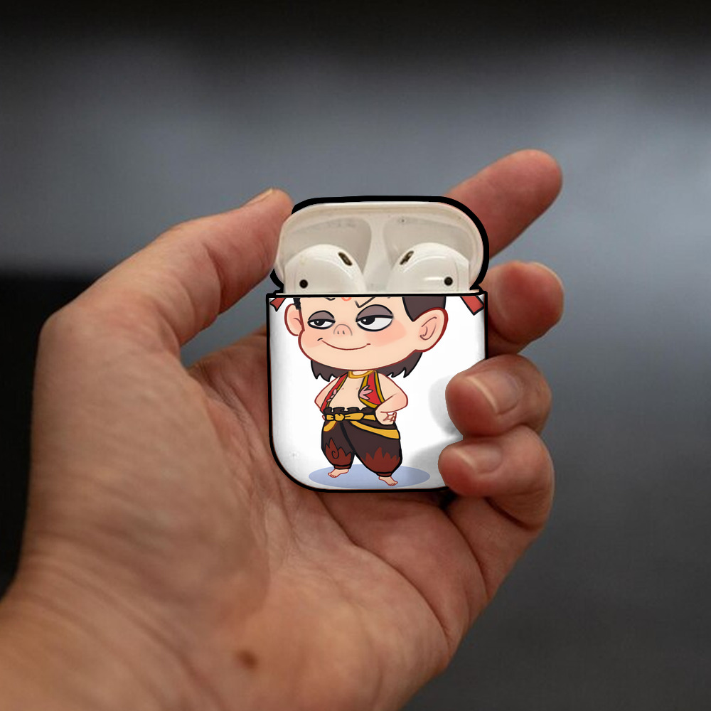 Ne Zha 2 ナタ 魔童の大暴れ AirPods 第2世代保護ケース ハードシェル ブラック 耐衝撃・防指紋・カラビナ付き