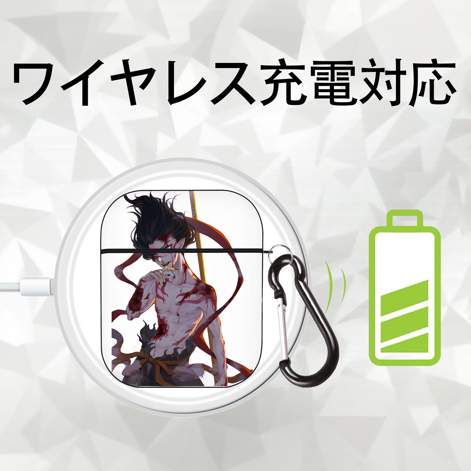 Ne Zha 2 ナタ 魔童の大暴れ AirPods 第2世代保護ケース ハードシェル ブラック 耐衝撃・防指紋・カラビナ付き