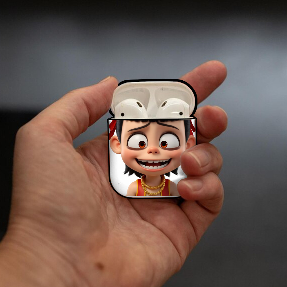 Ne Zha 2 ナタ 魔童の大暴れ AirPods 第2世代保護ケース ハードシェル ブラック 耐衝撃・防指紋・カラビナ付き