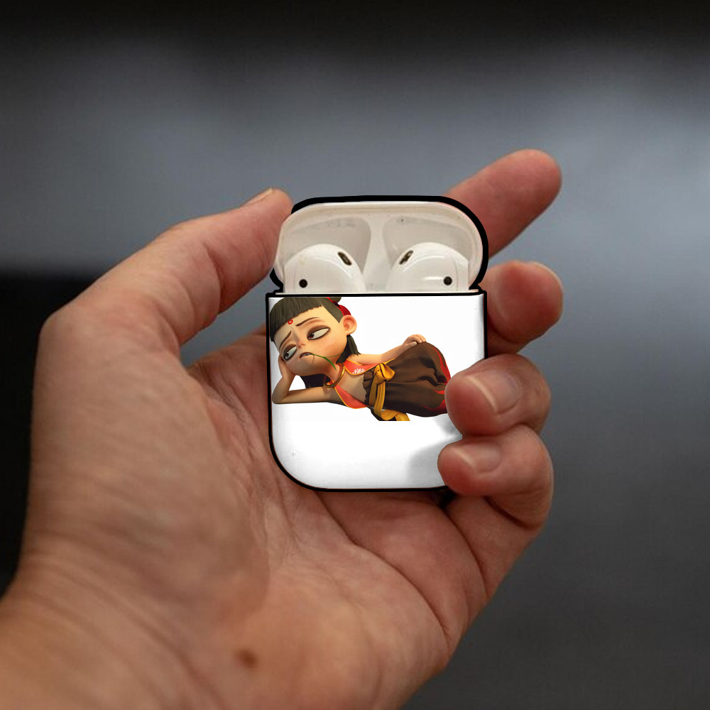 Ne Zha 2 ナタ 魔童の大暴れ AirPods 第2世代保護ケース ハードシェル ブラック 耐衝撃・防指紋・カラビナ付き