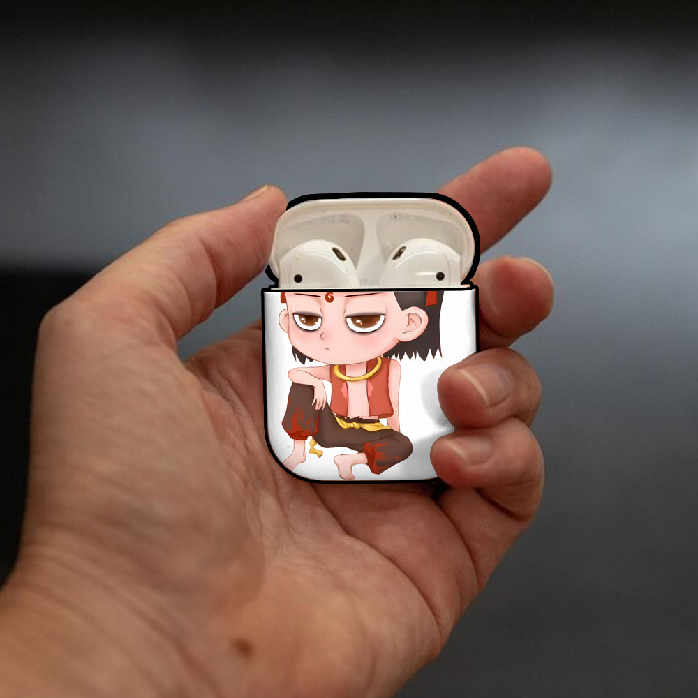 Ne Zha 2 ナタ 魔童の大暴れ AirPods 第2世代保護ケース ハードシェル ブラック 耐衝撃・防指紋・カラビナ付き