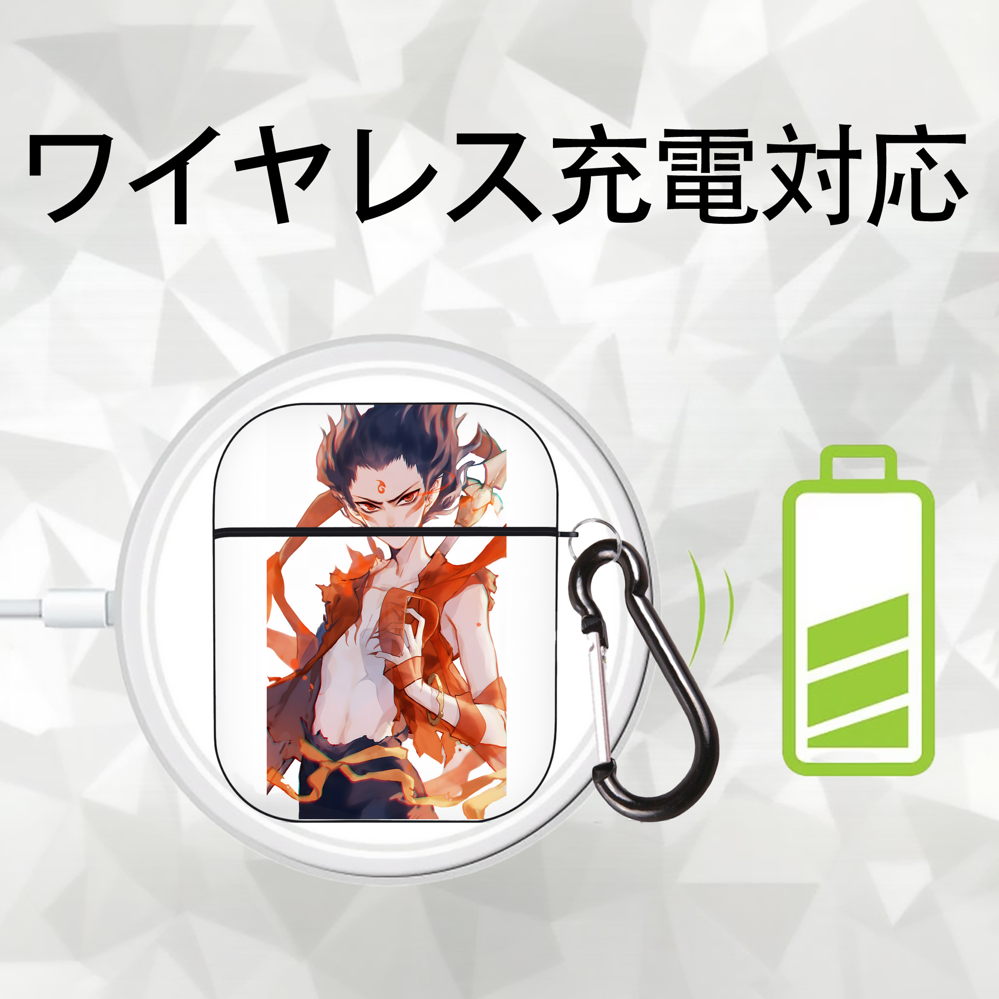 Ne Zha 2 ナタ 魔童の大暴れ AirPods 第2世代保護ケース ハードシェル ブラック 耐衝撃・防指紋・カラビナ付き
