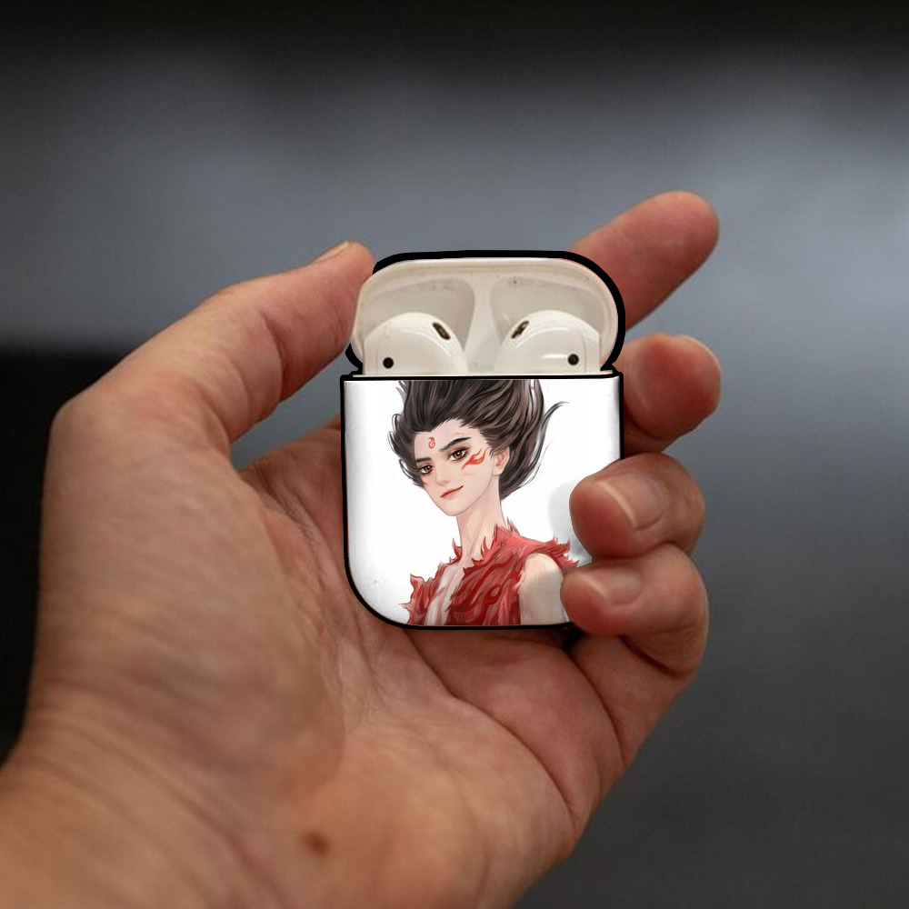 Ne Zha 2 ナタ 魔童の大暴れ AirPods 第2世代保護ケース ハードシェル ブラック 耐衝撃・防指紋・カラビナ付き