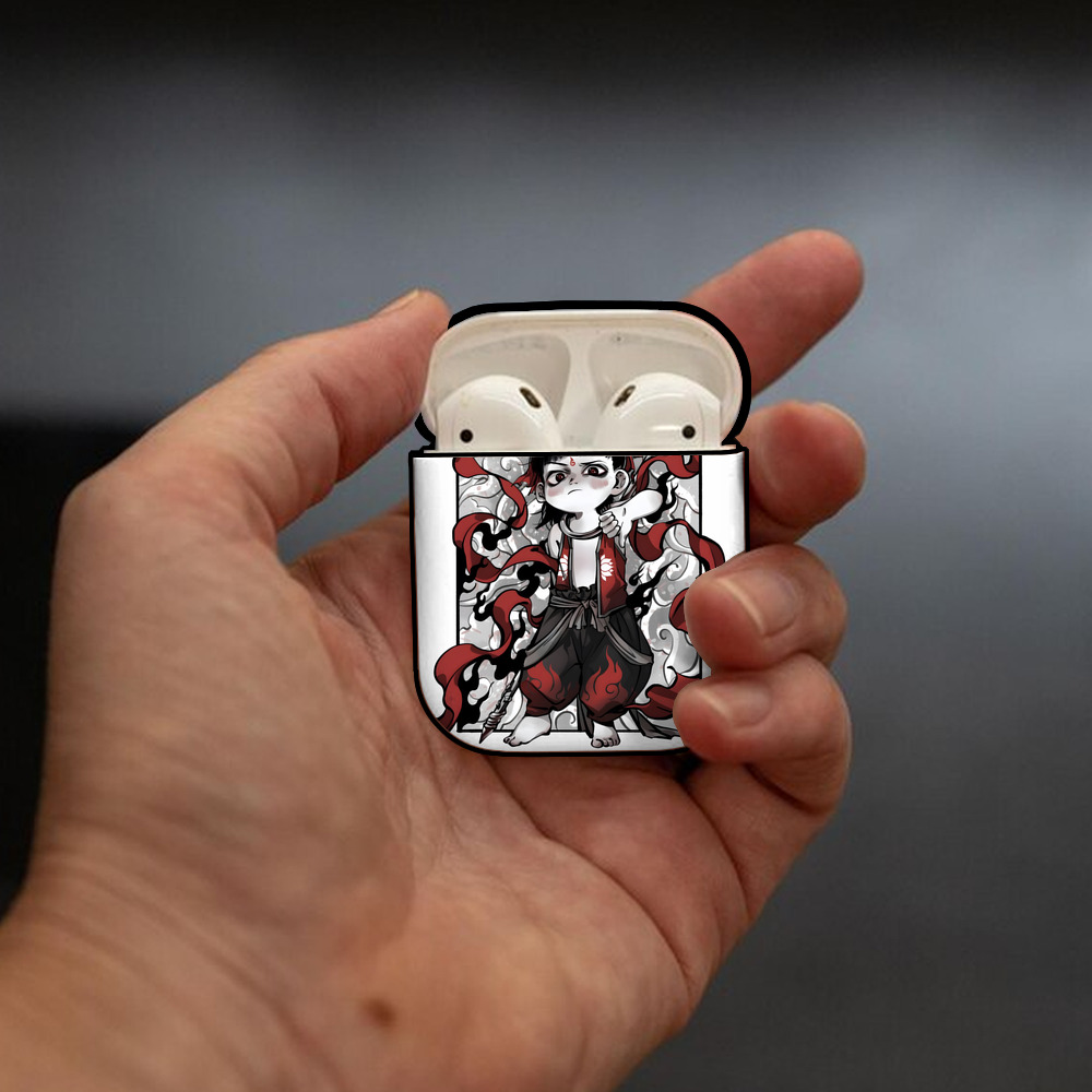 Ne Zha 2 ナタ 魔童の大暴れ AirPods 第2世代保護ケース ハードシェル ブラック 耐衝撃・防指紋・カラビナ付き
