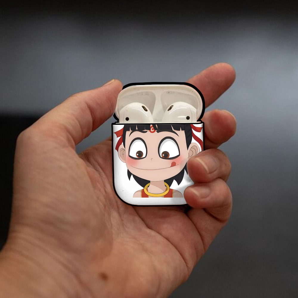 Ne Zha 2 ナタ 魔童の大暴れ AirPods 第2世代保護ケース ハードシェル ブラック 耐衝撃・防指紋・カラビナ付き