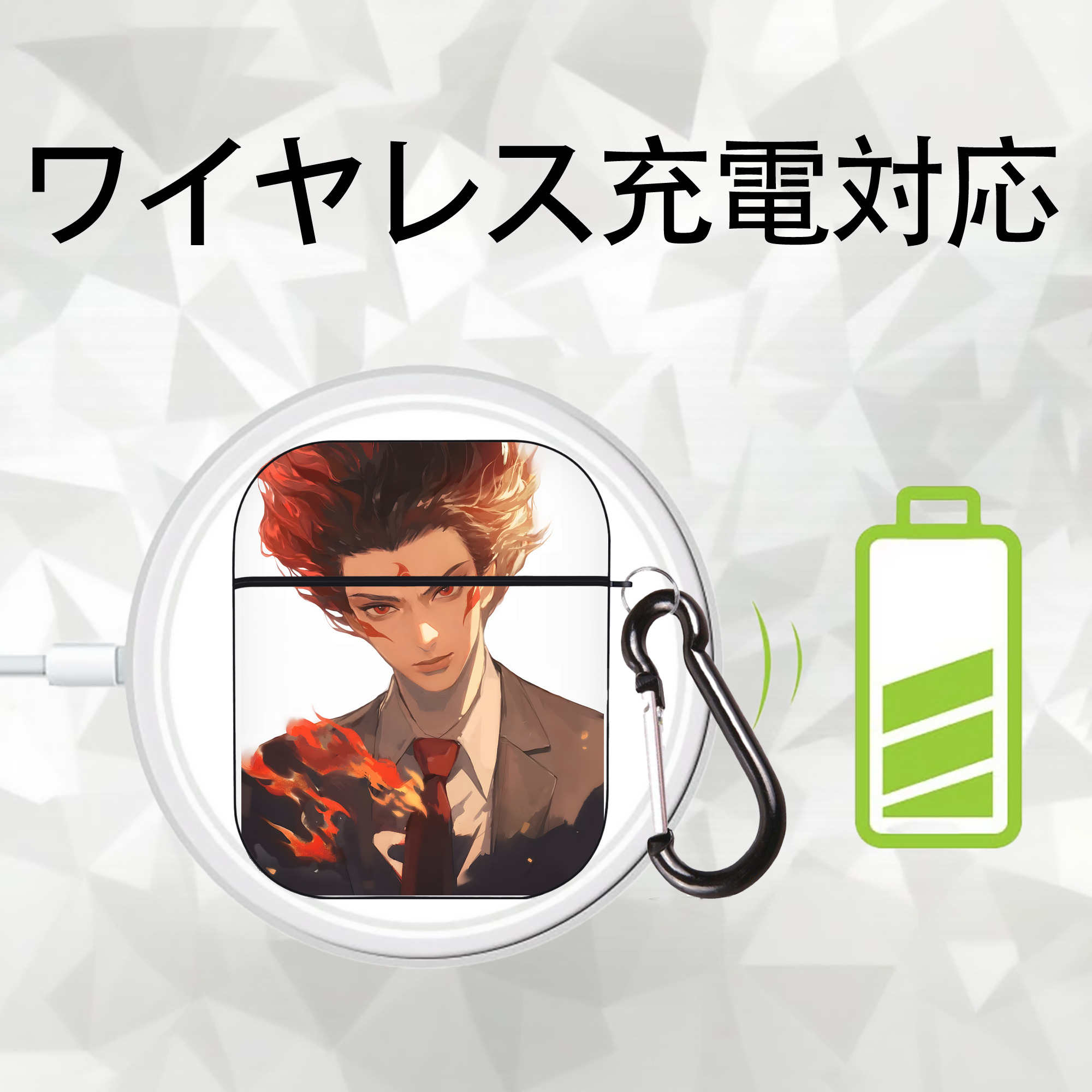 Ne Zha 2 ナタ 魔童の大暴れ AirPods 第2世代保護ケース ハードシェル ブラック 耐衝撃・防指紋・カラビナ付き