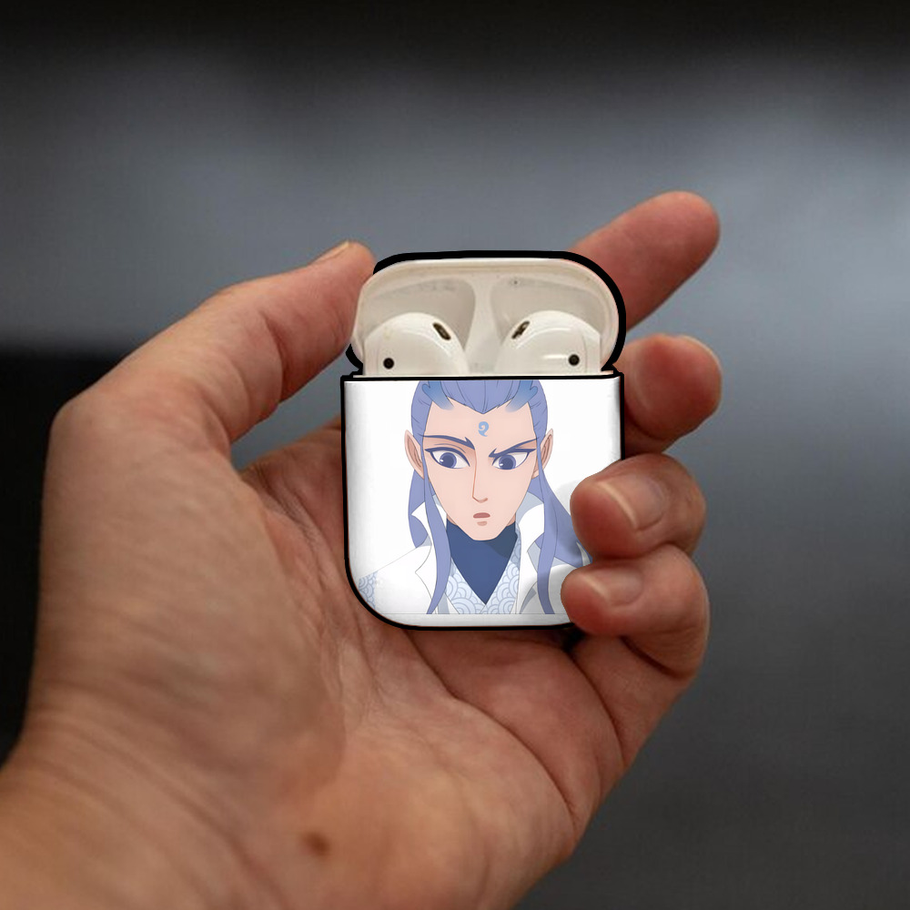 Ne Zha 2 ナタ 魔童の大暴れ AirPods 第2世代保護ケース ハードシェル ブラック 耐衝撃・防指紋・カラビナ付き