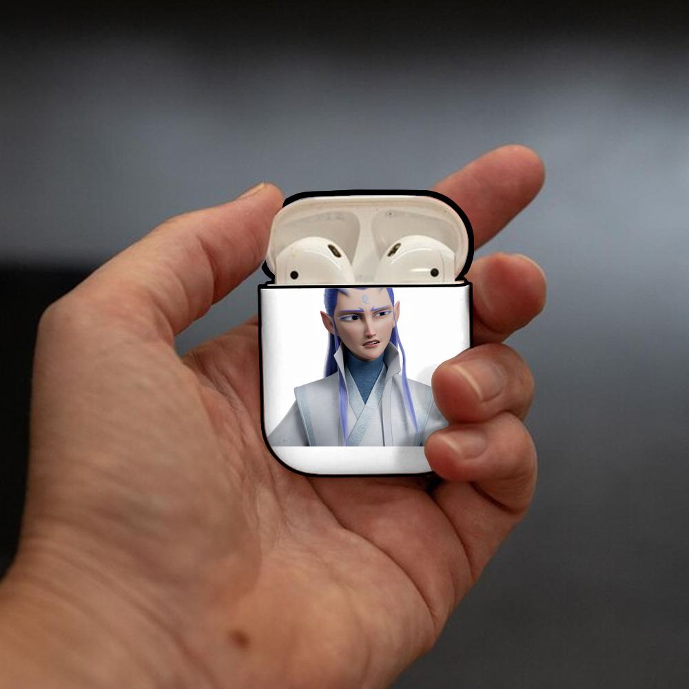 Ne Zha 2 ナタ 魔童の大暴れ AirPods 第2世代保護ケース ハードシェル ブラック 耐衝撃・防指紋・カラビナ付き