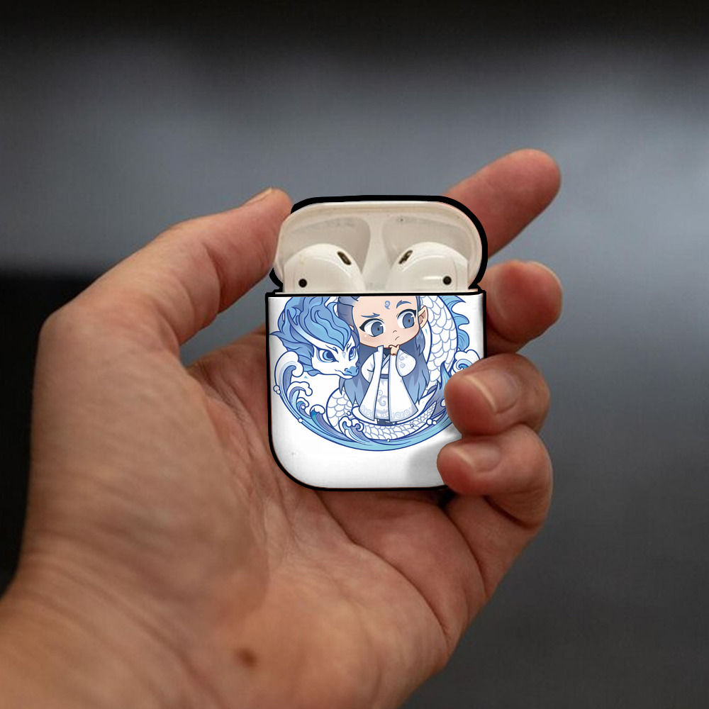 Ne Zha 2 ナタ 魔童の大暴れ AirPods 第2世代保護ケース ハードシェル ブラック 耐衝撃・防指紋・カラビナ付き