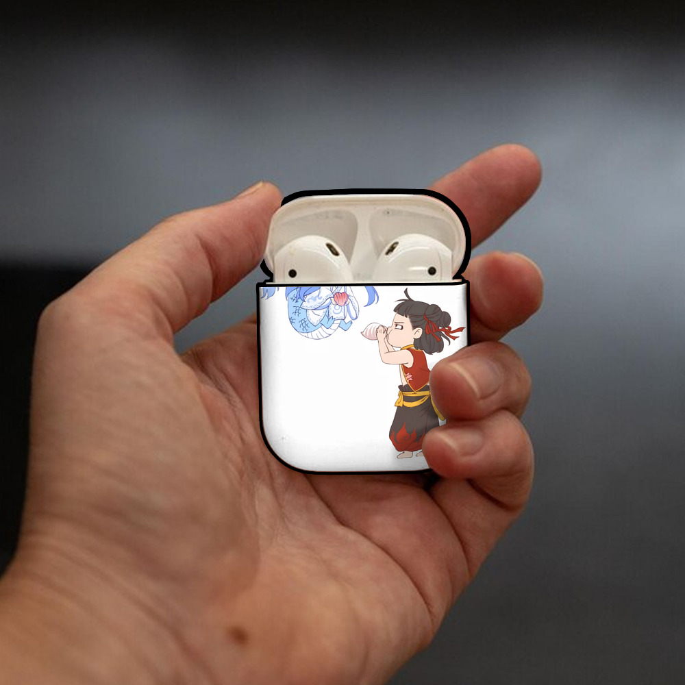 Ne Zha 2 ナタ 魔童の大暴れ AirPods 第2世代保護ケース ハードシェル ブラック 耐衝撃・防指紋・カラビナ付き