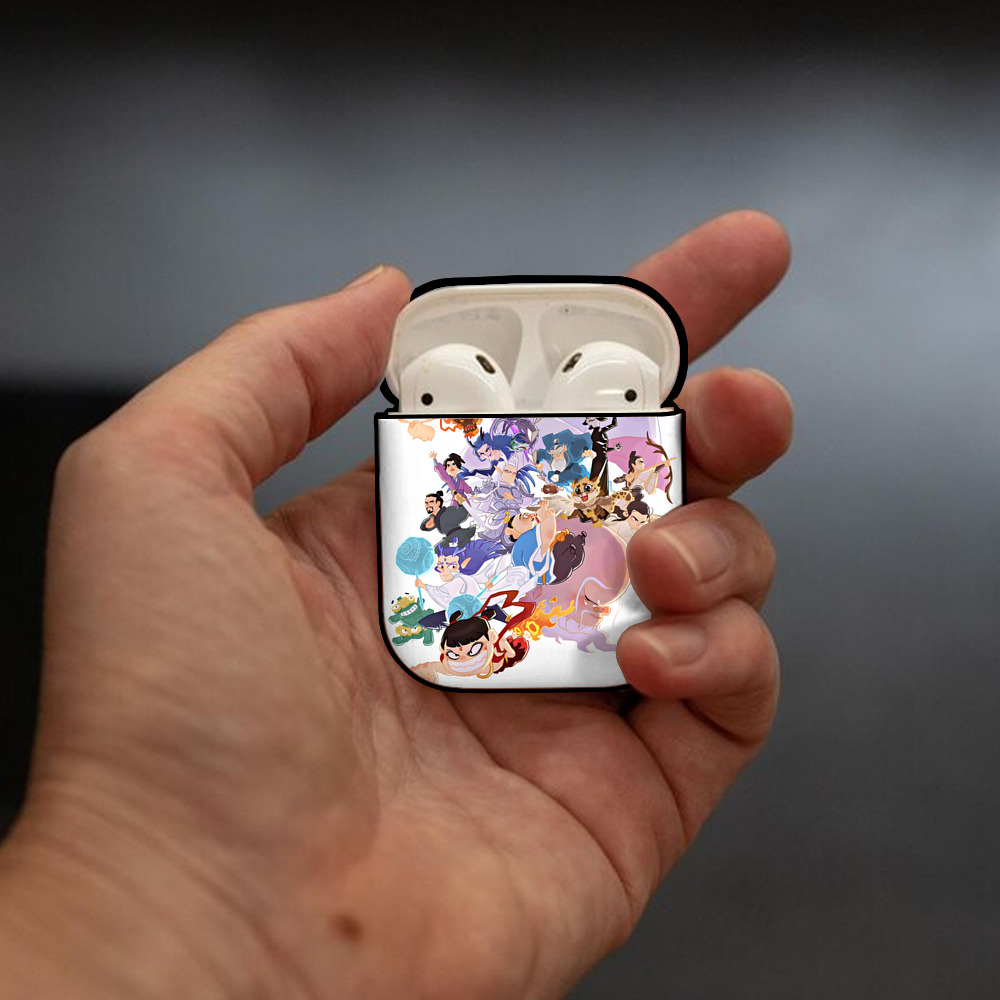 Ne Zha 2 ナタ 魔童の大暴れ AirPods 第2世代保護ケース ハードシェル ブラック 耐衝撃・防指紋・カラビナ付き