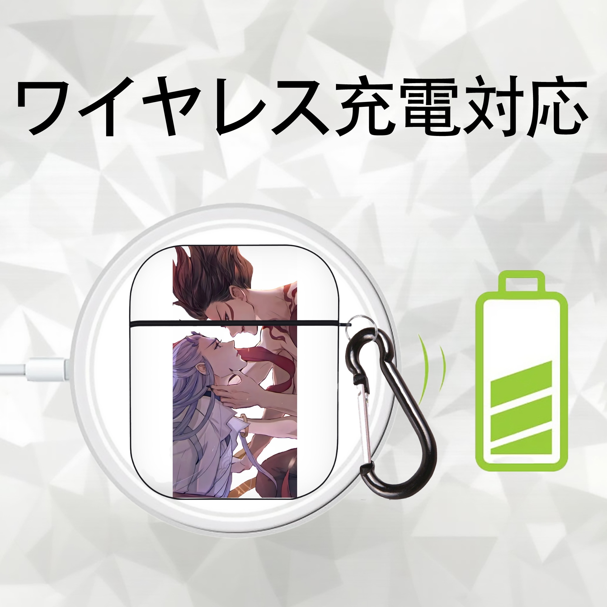 Ne Zha 2 ナタ 魔童の大暴れ AirPods 第2世代保護ケース ハードシェル ブラック 耐衝撃・防指紋・カラビナ付き