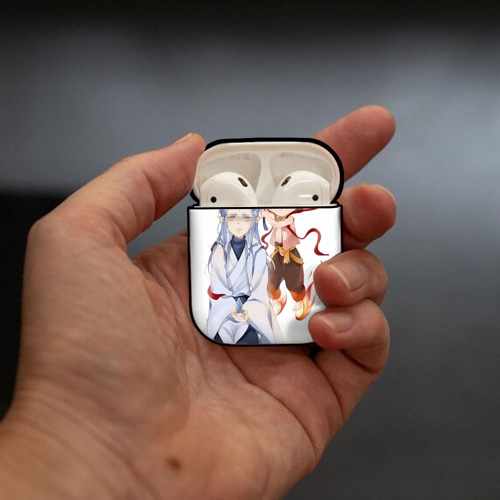 Ne Zha 2 ナタ 魔童の大暴れ AirPods 第2世代保護ケース ハードシェル ブラック 耐衝撃・防指紋・カラビナ付き
