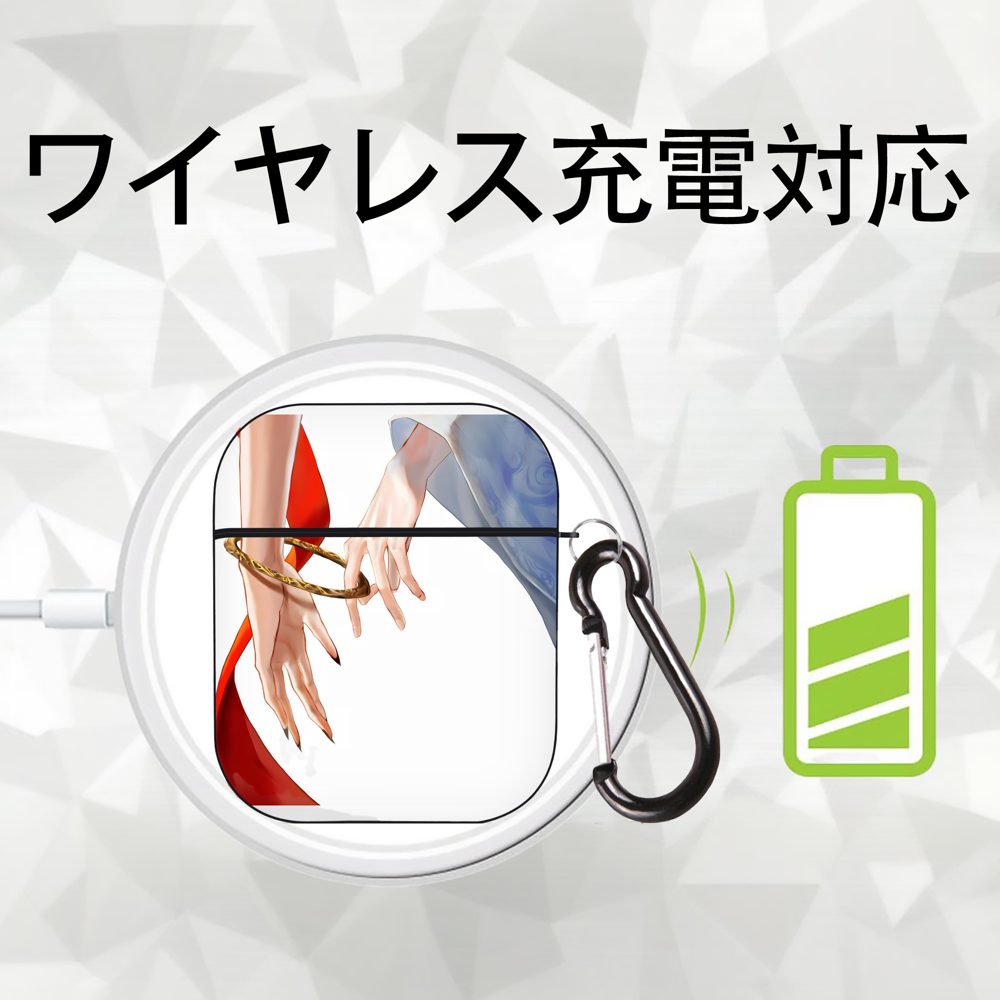 Ne Zha 2 ナタ 魔童の大暴れ AirPods 第2世代保護ケース ハードシェル ブラック 耐衝撃・防指紋・カラビナ付き
