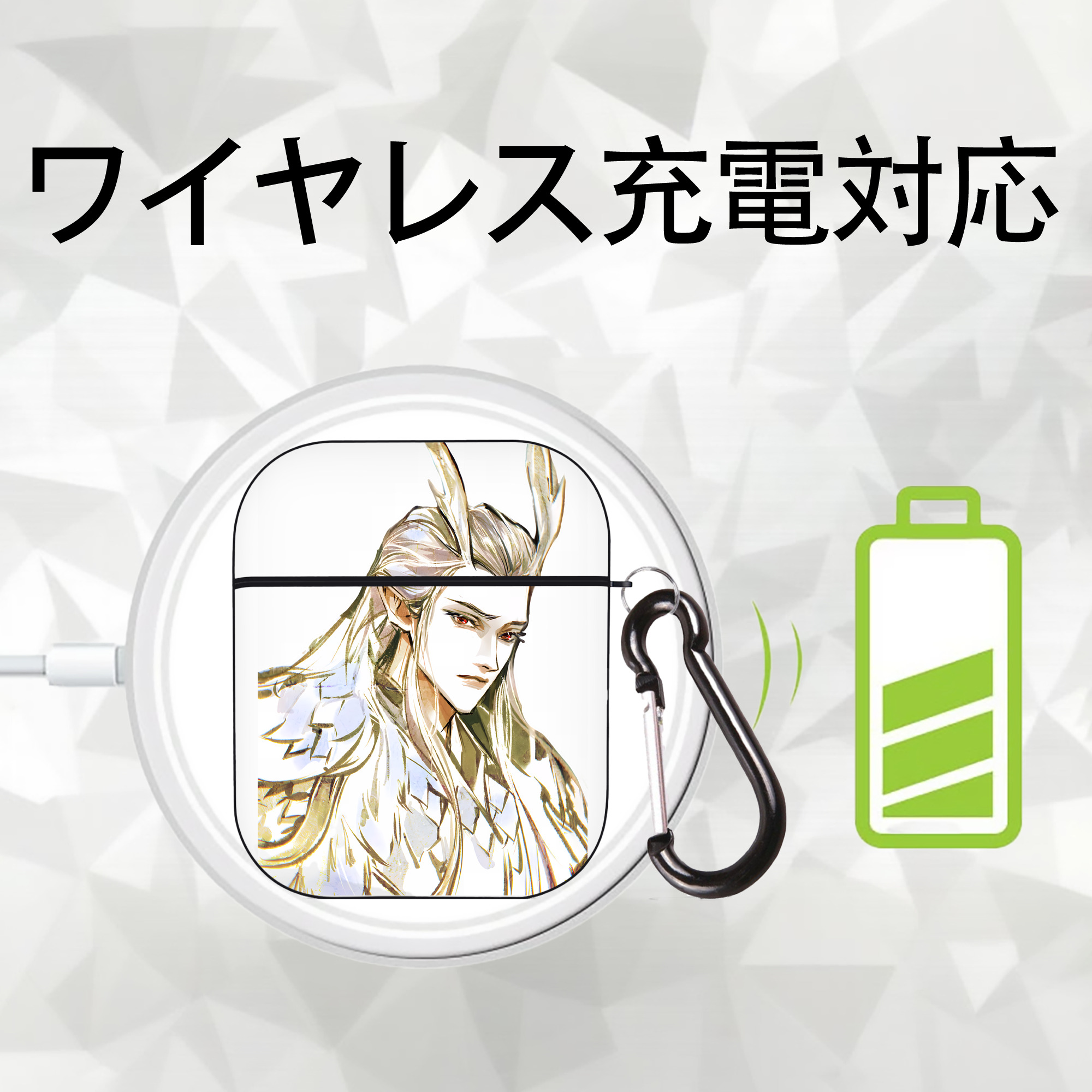 Ne Zha 2 ナタ 魔童の大暴れ AirPods 第2世代保護ケース ハードシェル ブラック 耐衝撃・防指紋・カラビナ付き