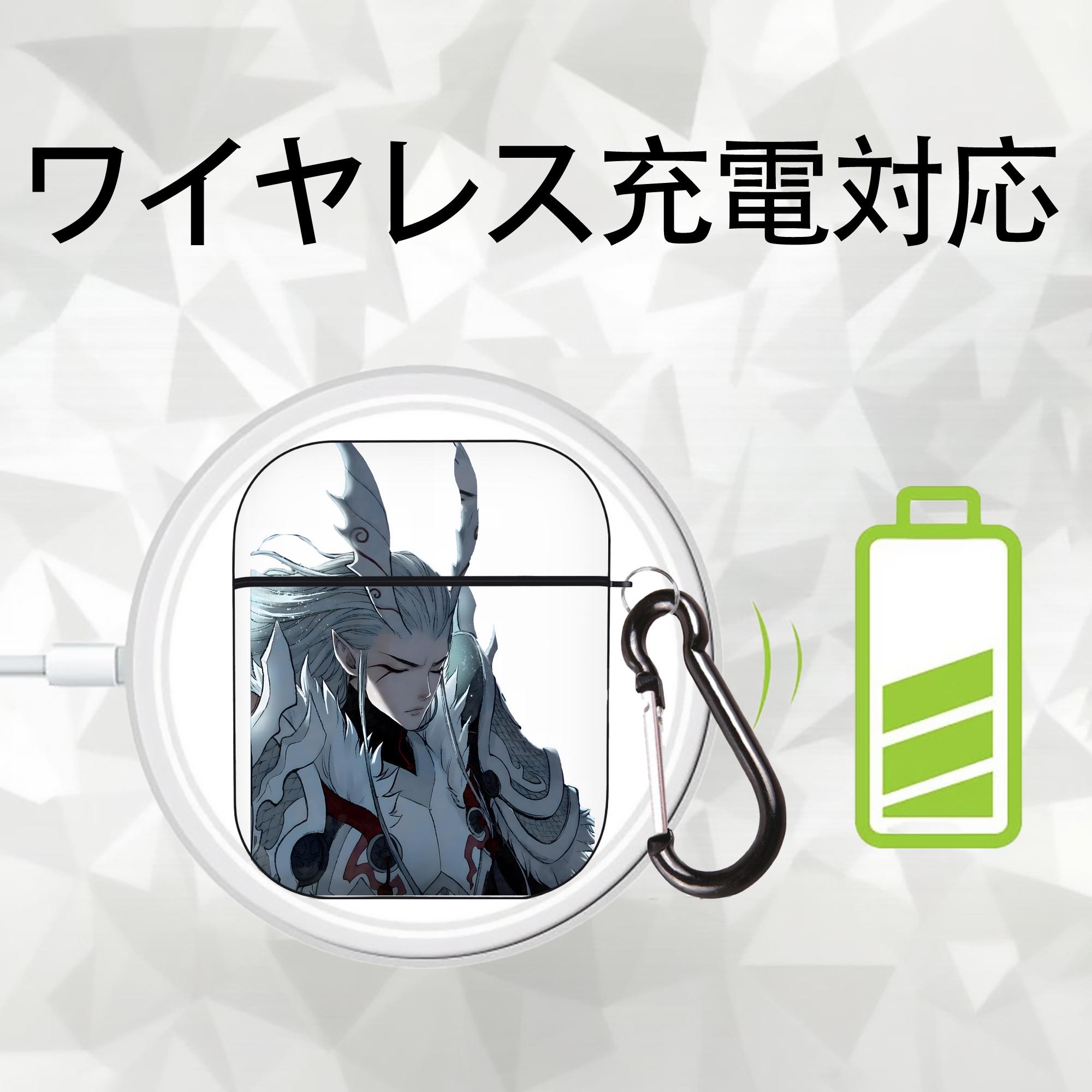 Ne Zha 2 ナタ 魔童の大暴れ AirPods 第2世代保護ケース ハードシェル ブラック 耐衝撃・防指紋・カラビナ付き