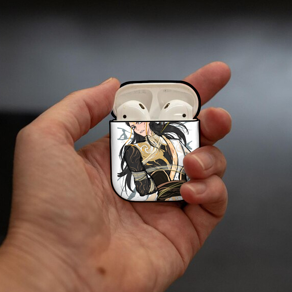 Ne Zha 2 ナタ 魔童の大暴れ AirPods 第2世代保護ケース ハードシェル ブラック 耐衝撃・防指紋・カラビナ付き