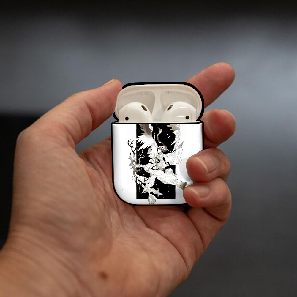 Ne Zha 2 ナタ 魔童の大暴れ AirPods 第2世代保護ケース ハードシェル ブラック 耐衝撃・防指紋・カラビナ付き