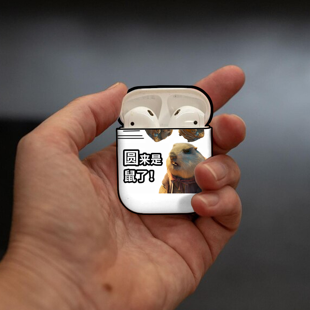 Ne Zha 2 ナタ 魔童の大暴れ AirPods 第2世代保護ケース ハードシェル ブラック 耐衝撃・防指紋・カラビナ付き