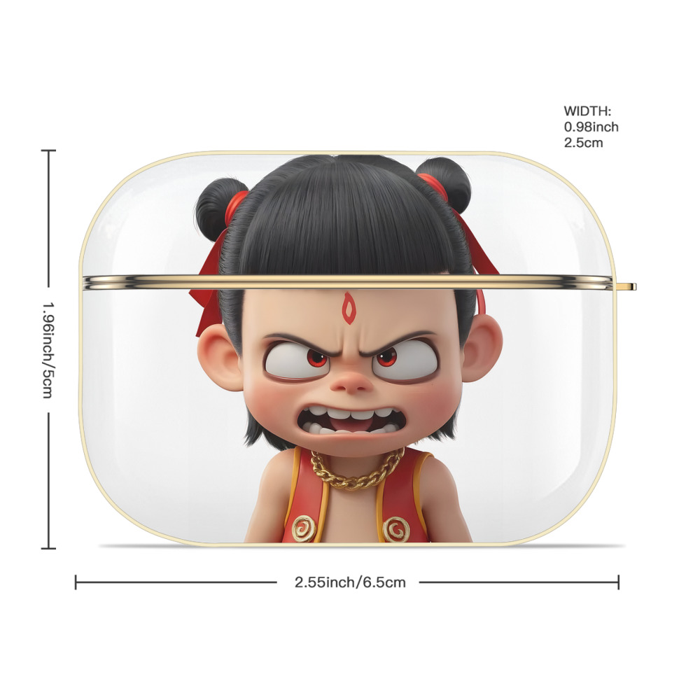Ne Zha 2 ナタ 魔童の大暴れ 【AirPods Pro用】ハードシェル保護ケース｜耐衝撃・防指紋・カラビナ付き商品仕様