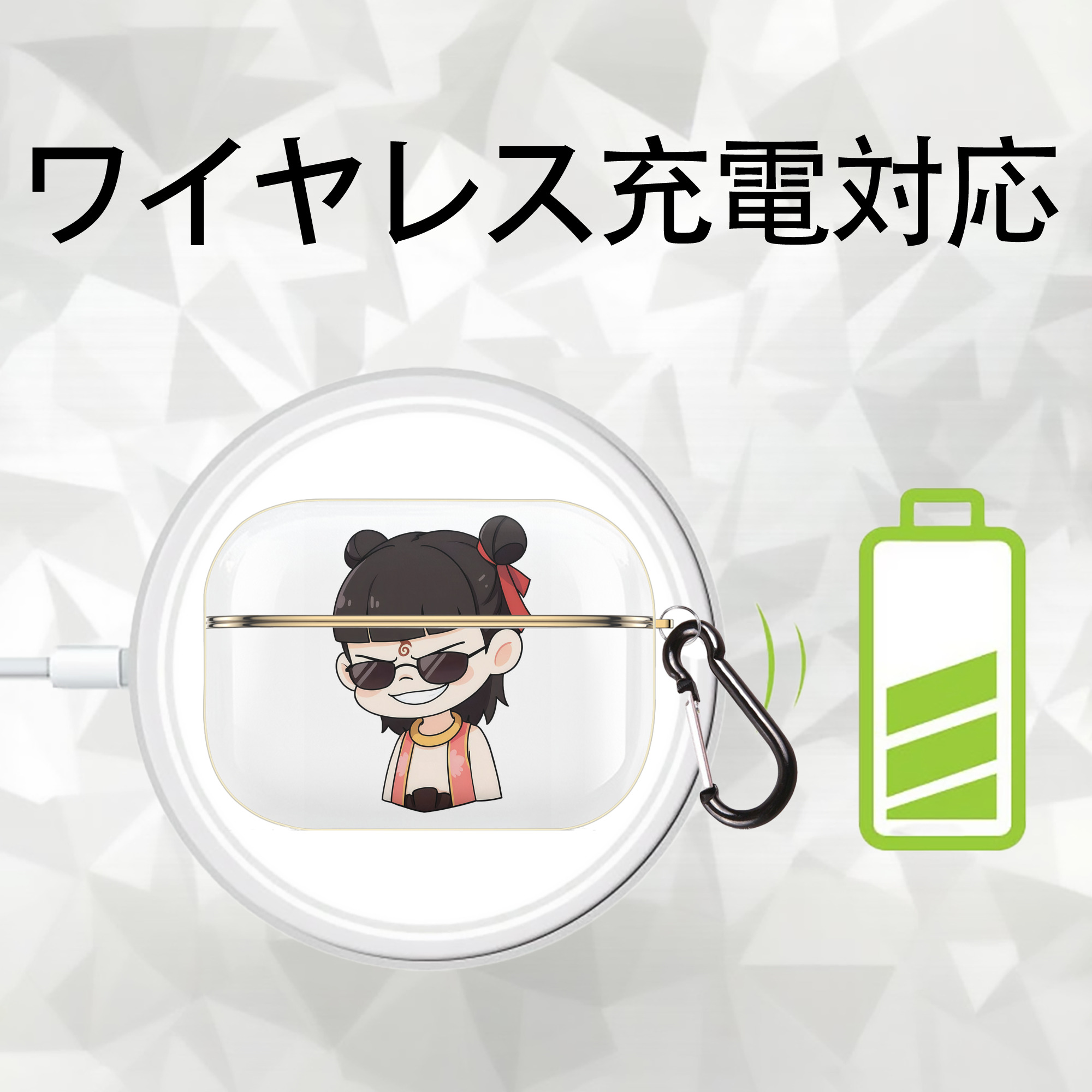 Ne Zha 2 ナタ 魔童の大暴れ 【AirPods Pro用】ハードシェル保護ケース｜耐衝撃・防指紋・カラビナ付き商品仕様
